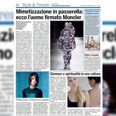 fashionchannel.ch scrive su “20 minuti” (3 gennaio)
